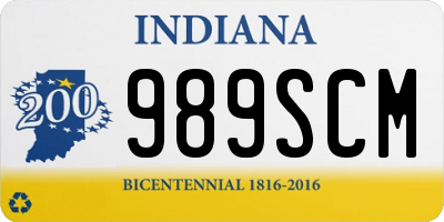 IN license plate 989SCM