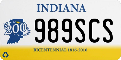 IN license plate 989SCS