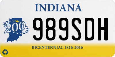 IN license plate 989SDH