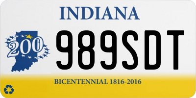 IN license plate 989SDT