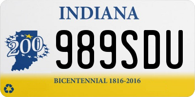 IN license plate 989SDU