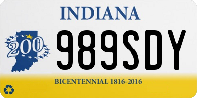 IN license plate 989SDY