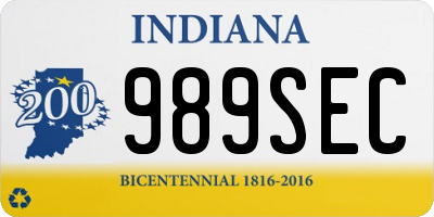 IN license plate 989SEC