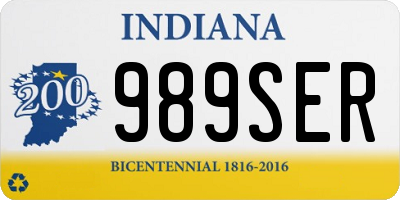 IN license plate 989SER