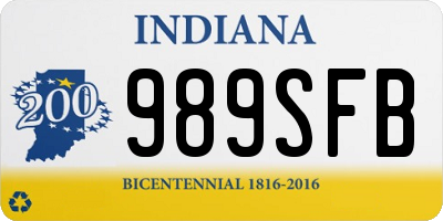 IN license plate 989SFB