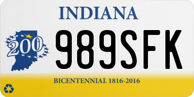 IN license plate 989SFK