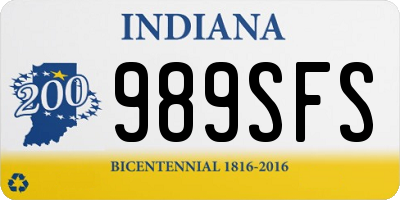 IN license plate 989SFS