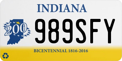 IN license plate 989SFY