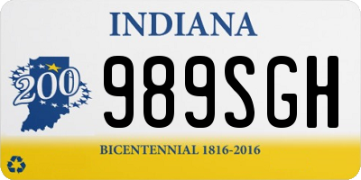IN license plate 989SGH
