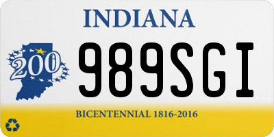 IN license plate 989SGI