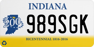 IN license plate 989SGK