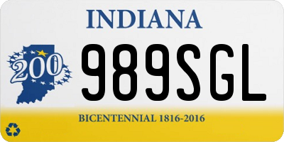 IN license plate 989SGL