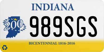 IN license plate 989SGS