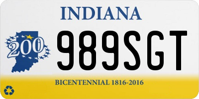 IN license plate 989SGT