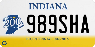 IN license plate 989SHA