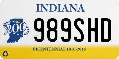 IN license plate 989SHD