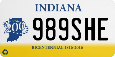IN license plate 989SHE