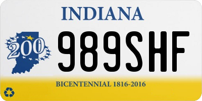 IN license plate 989SHF