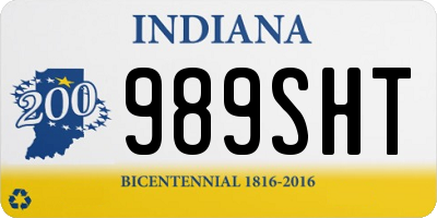 IN license plate 989SHT