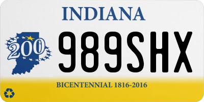 IN license plate 989SHX