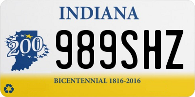 IN license plate 989SHZ