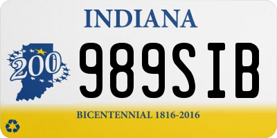 IN license plate 989SIB