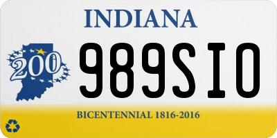 IN license plate 989SIO