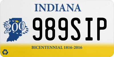 IN license plate 989SIP