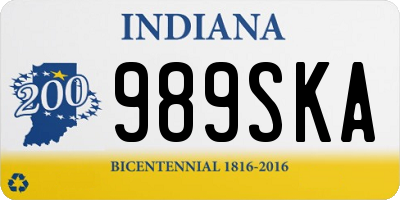 IN license plate 989SKA