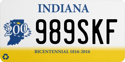 IN license plate 989SKF