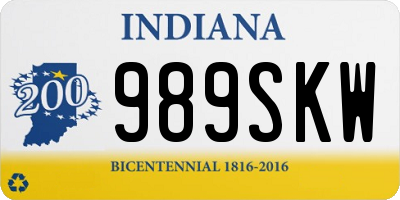 IN license plate 989SKW