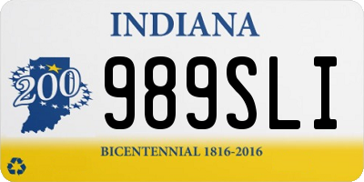 IN license plate 989SLI