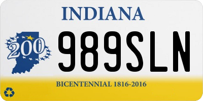 IN license plate 989SLN