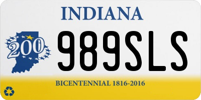 IN license plate 989SLS