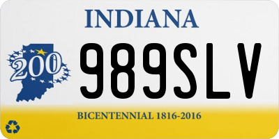 IN license plate 989SLV