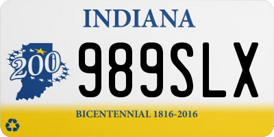 IN license plate 989SLX