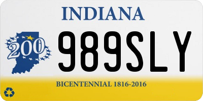 IN license plate 989SLY