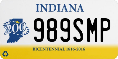 IN license plate 989SMP