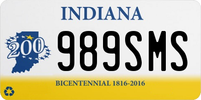 IN license plate 989SMS