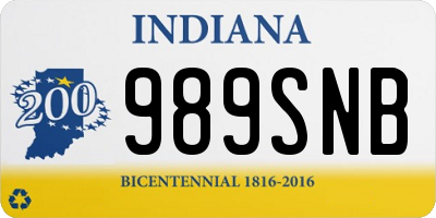 IN license plate 989SNB