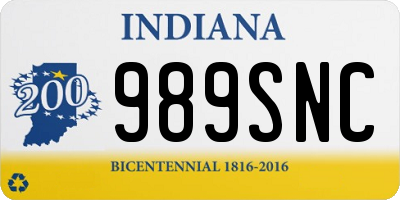 IN license plate 989SNC