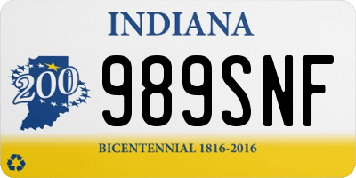 IN license plate 989SNF