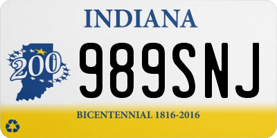 IN license plate 989SNJ