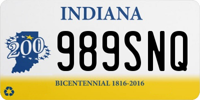 IN license plate 989SNQ