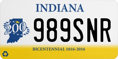 IN license plate 989SNR