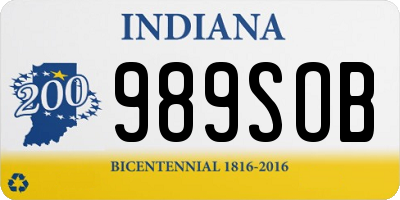 IN license plate 989SOB