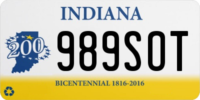 IN license plate 989SOT