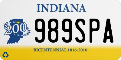 IN license plate 989SPA