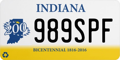 IN license plate 989SPF