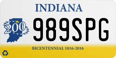 IN license plate 989SPG